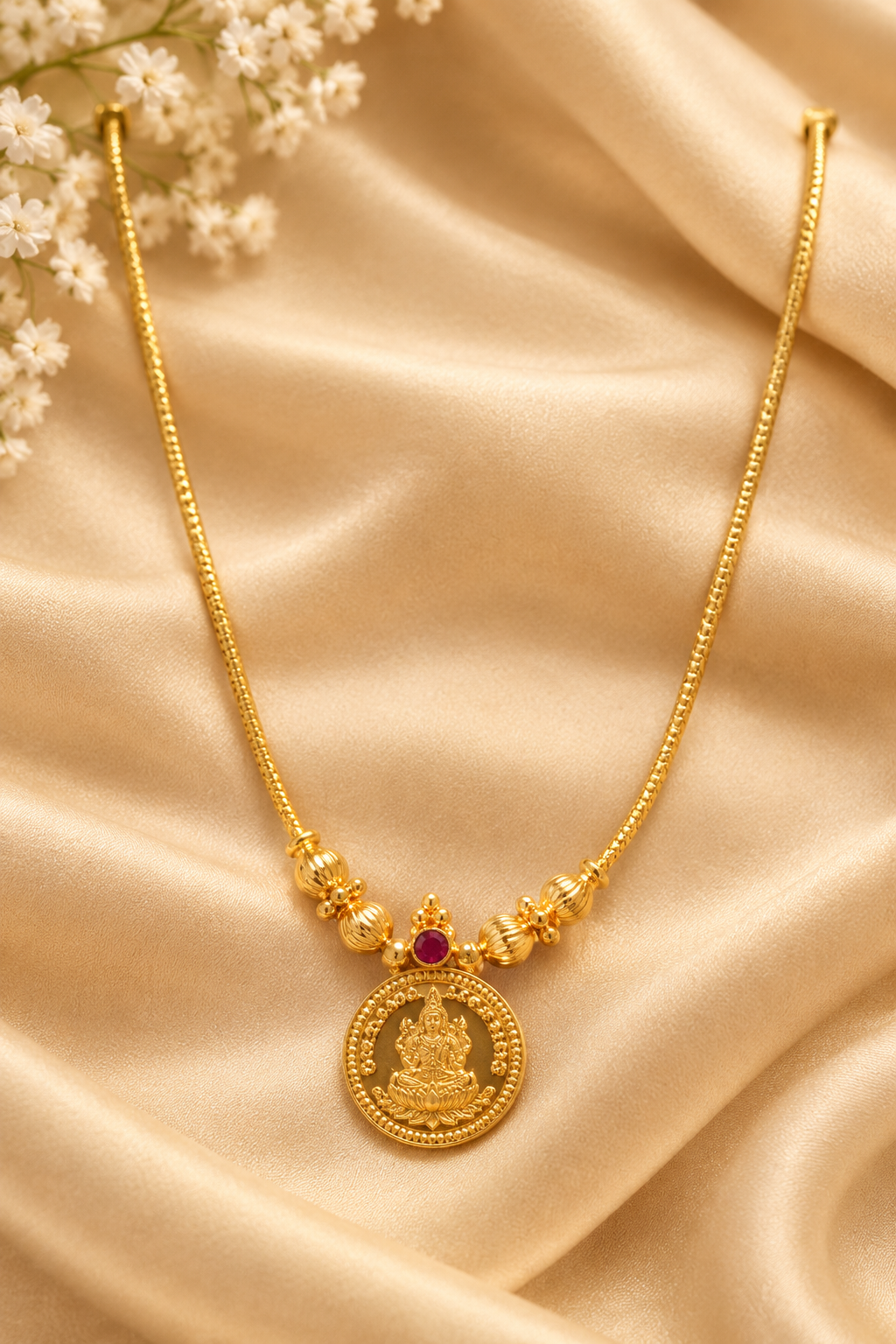 Floral Mala Necklace Buy gold jewellery online Thrissur Kerala