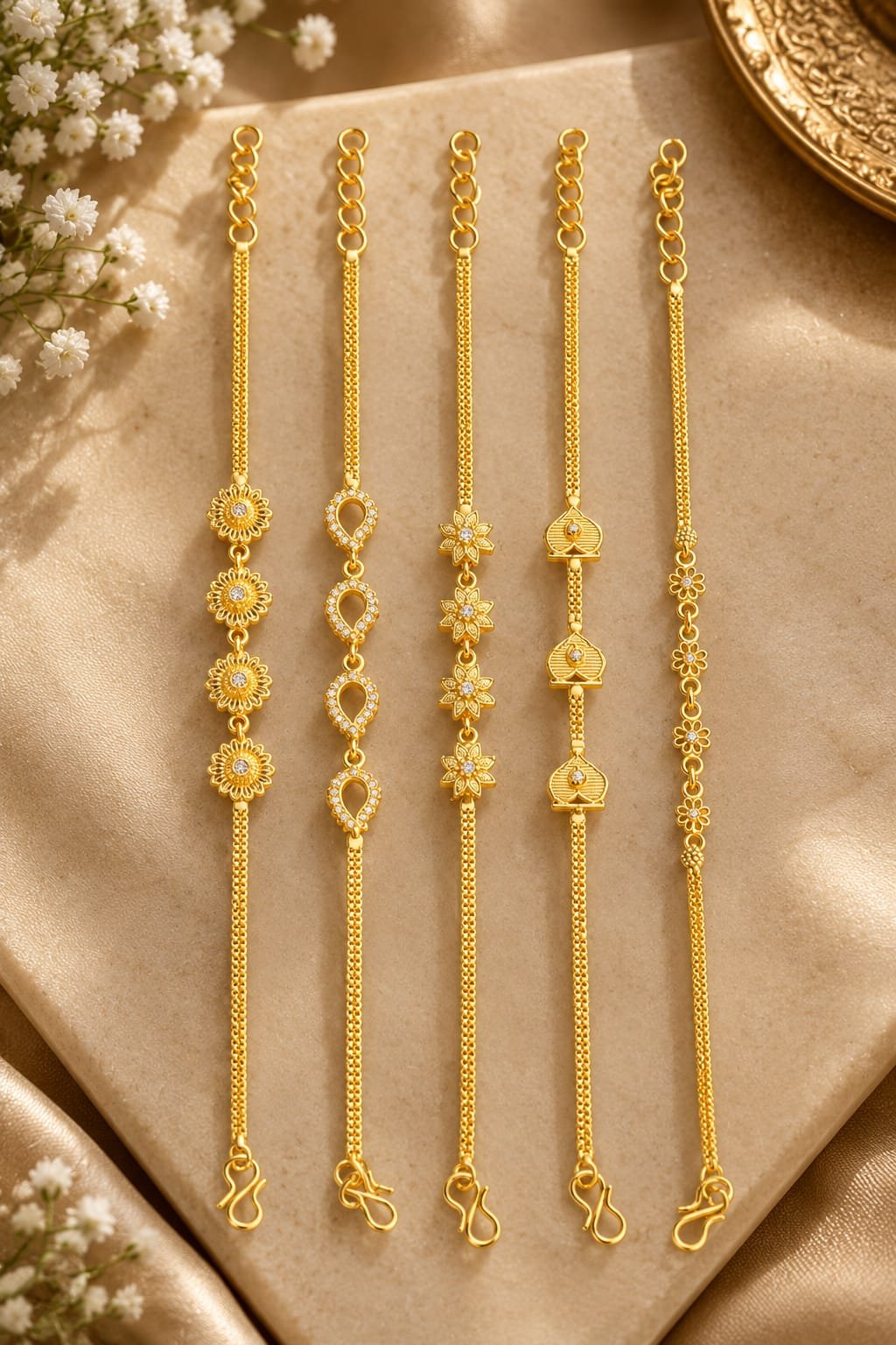 Gemstone Bracelet Set Buy gold jewellery online Thrissur Kerala