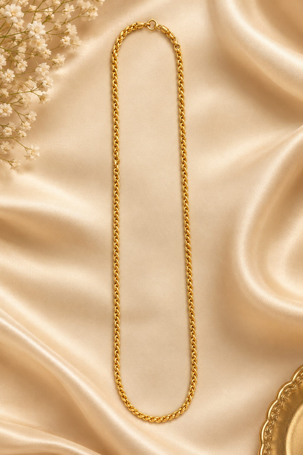 Lakshmi Kasu Haram 24-Inch Gold Long Chain AJLC-1