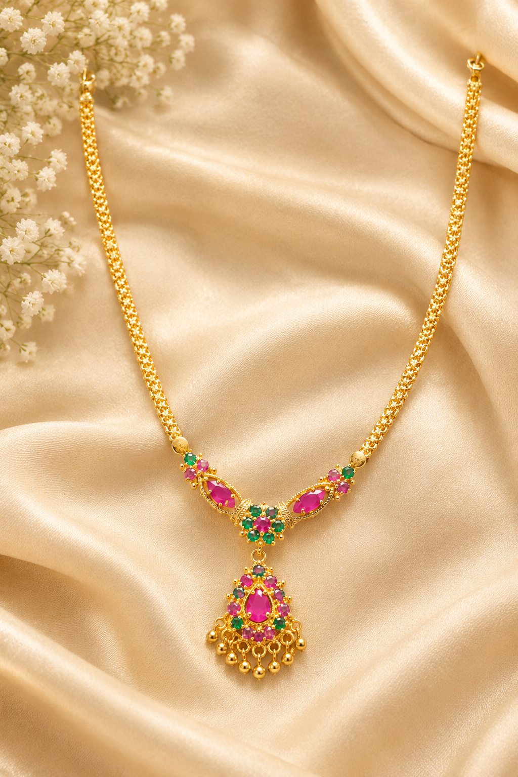 Veda Artisan Emerald Tone Necklace AJN-8